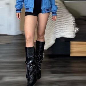 Black Studded Women's Boots( Brand New)